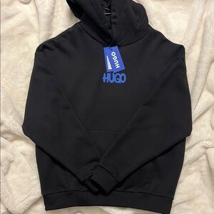HUGO Men's Black Hoodie Sweater